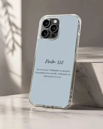 Bible Verses Phone Case featuring Psalm 32:8 inspirational quote.