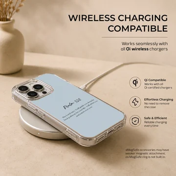 Bible Verses Phone Case featuring Psalm 32:8 inspirational quote. — Charging