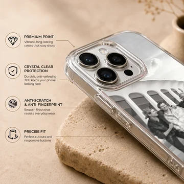 Black and white image of Big Time Rush band members on a phone case — Info