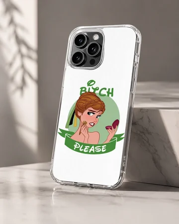 Bitch Please phone case with playful cartoon design