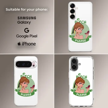 Bitch Please phone case with playful cartoon design — Collage