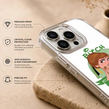 Bitch Please phone case with playful cartoon design — Info