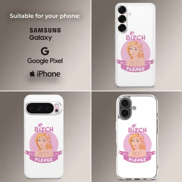 Bitch Please playful cartoon phone case design — Collage