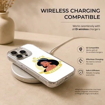 Cartoon design with 'Bitch Please' text on phone case — Charging