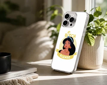 Cartoon design with 'Bitch Please' text on phone case — Lifestyle
