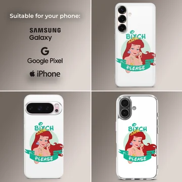 Bitch Please illustration on a phone case with playful text — Collage