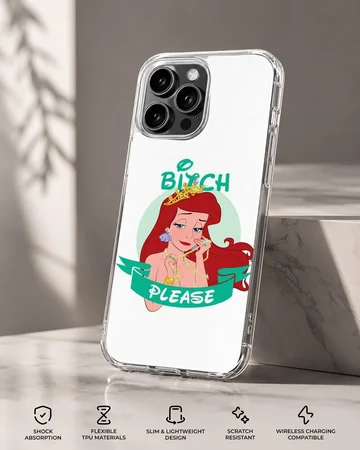 Bitch Please illustration on a phone case with playful text — Specs