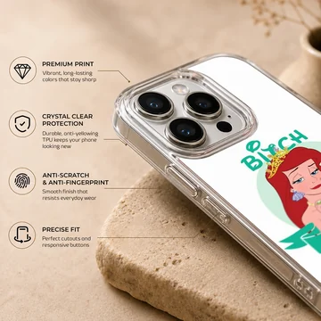 Bitch Please illustration on a phone case with playful text — Info