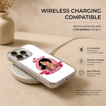 Bitch Please design featuring bold typography and cartoon style on phone case — Charging