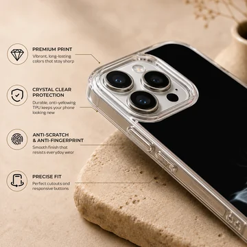 Black cat looking up on a phone case — Info