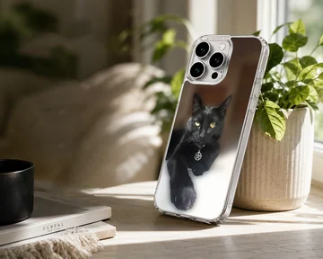 Photographic black cat with pentacle charm phone case — Lifestyle