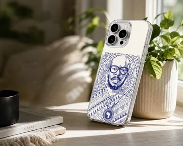 Black Coffee geometric design on phone case — Lifestyle