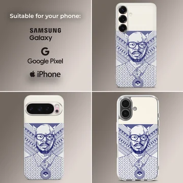 Dynamic Black Coffee artwork printed on a phone case — Collage