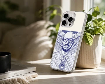 Dynamic Black Coffee artwork printed on a phone case — Lifestyle