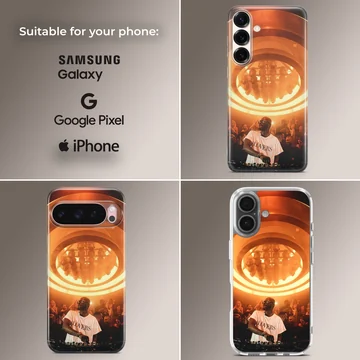 Digital illustration of Black Coffee on phone case — Collage
