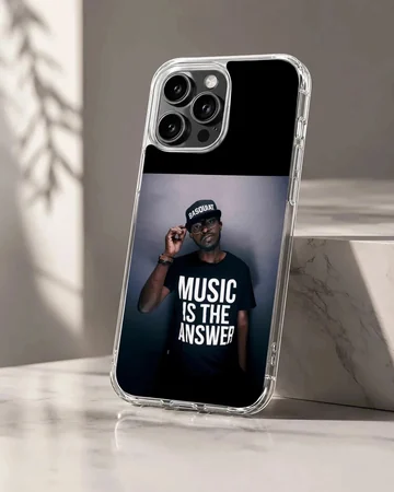 Black Coffee music icons phone case featuring bold typography.