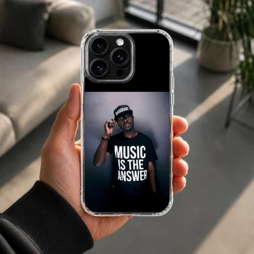 Black Coffee music icons phone case featuring bold typography. — Lifestyle