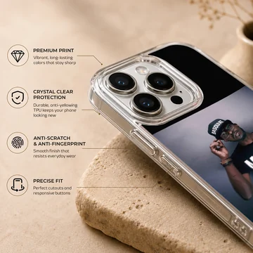 Black Coffee music icons phone case featuring bold typography. — Info