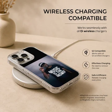 Black Coffee music icons phone case featuring bold typography. — Charging