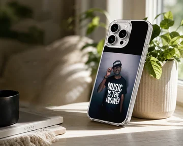 Black Coffee music icons phone case featuring bold typography. — Lifestyle