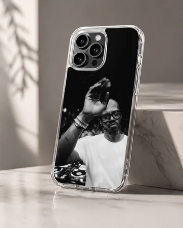 Black Coffee music icon design on a phone case. — Hero