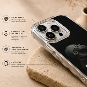Black Coffee portrait with name on black phone case — Info