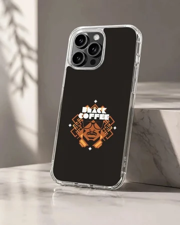 Black Coffee styled digital illustration on phone case