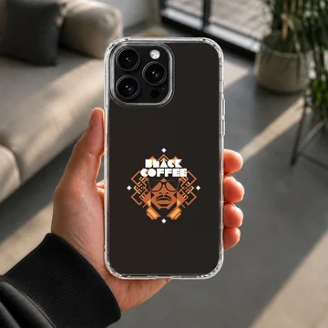 Black Coffee styled digital illustration on phone case — Lifestyle
