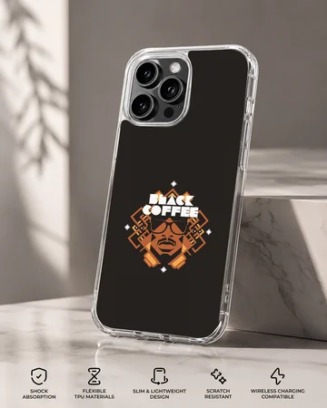 Black Coffee styled digital illustration on phone case — Specs