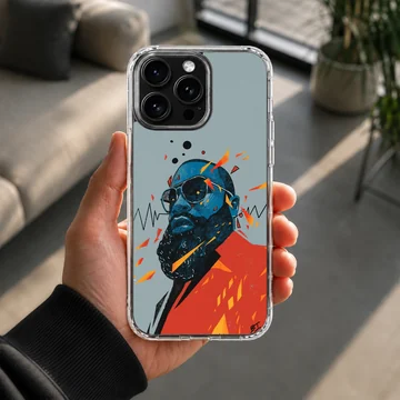 Digital illustration of musical icon Black Coffee on phone case — Lifestyle