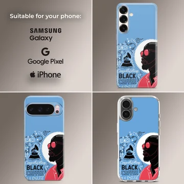 Black Coffee music icon digital illustration on phone case — Collage