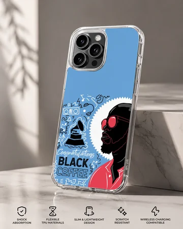 Black Coffee music icon digital illustration on phone case — Specs
