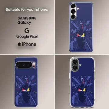 Dynamic Black Coffee design on phone case — Collage