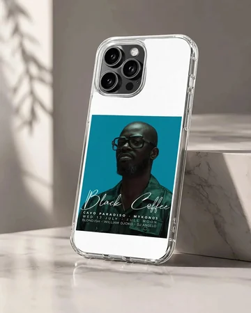 Black Coffee music artist portrait on phone case