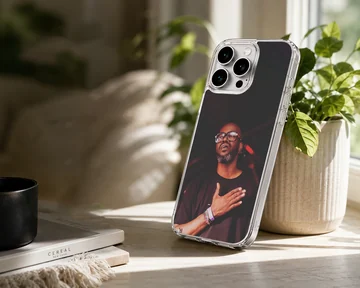 Black Coffee iconic portrait on phone case — Lifestyle