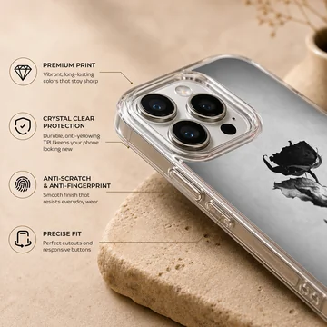 Black flower photographic artwork on phone case — Info