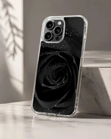 Black Flower phone case featuring an elegant floral design