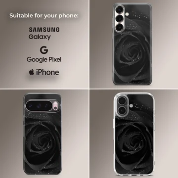 Black Flower phone case featuring an elegant floral design — Collage