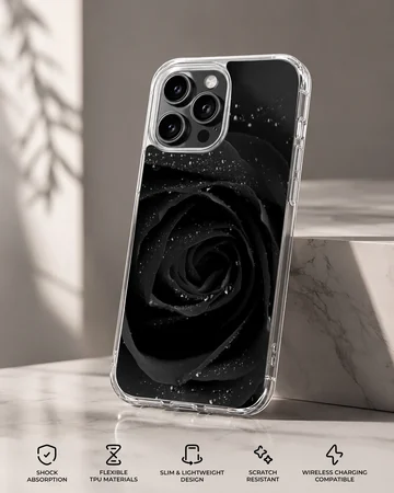 Black Flower phone case featuring an elegant floral design — Specs
