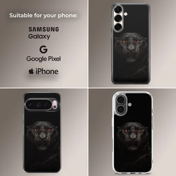 Black Panther animal design on phone case — Collage