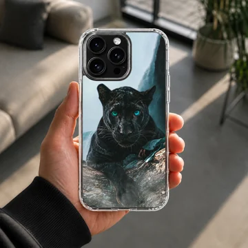 Striking black panther on a wildlife phone case — Lifestyle