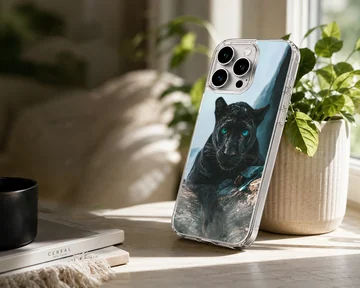 Striking black panther on a wildlife phone case — Lifestyle