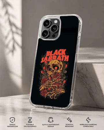 Black Sabbath band art on a stylish phone case — Specs