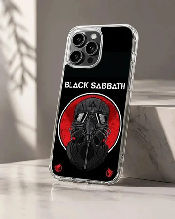 Black Sabbath tribute design featuring bold artwork on a phone case