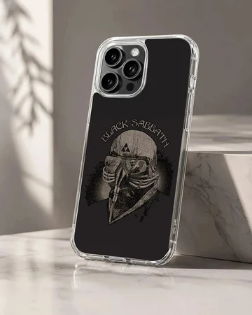 Black Sabbath phone case featuring an edgy rock design