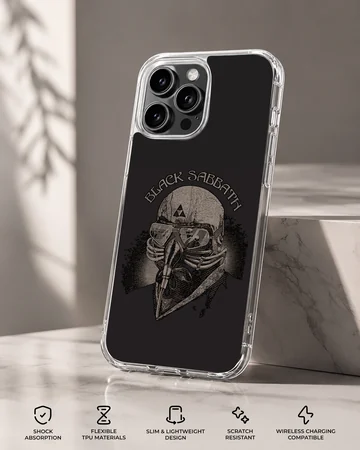 Black Sabbath phone case featuring an edgy rock design — Specs