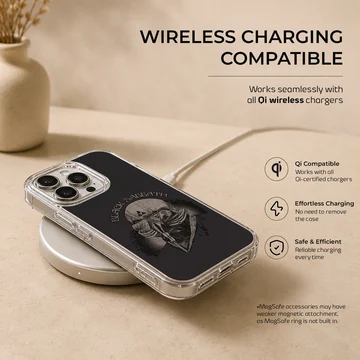 Black Sabbath phone case featuring an edgy rock design — Charging