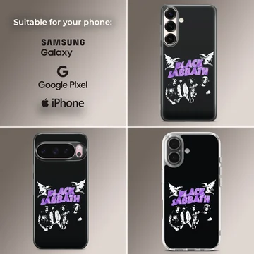 Black Sabbath band artwork on phone case — Collage
