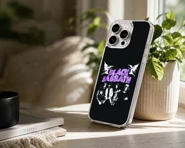 Black Sabbath band artwork on phone case — Lifestyle