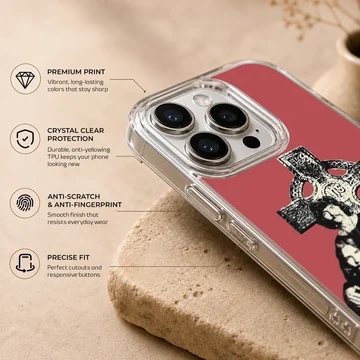 Black Sabbath artwork featuring band members and cross on phone case — Info
